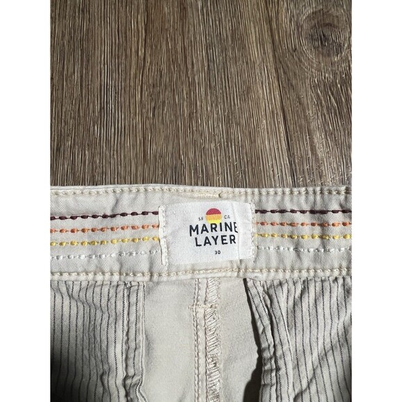 Marine Layer 7" Breeze Chino Short Mens 30 Beige Light Wash Standard Fit Preppy - Picture 3 of 9